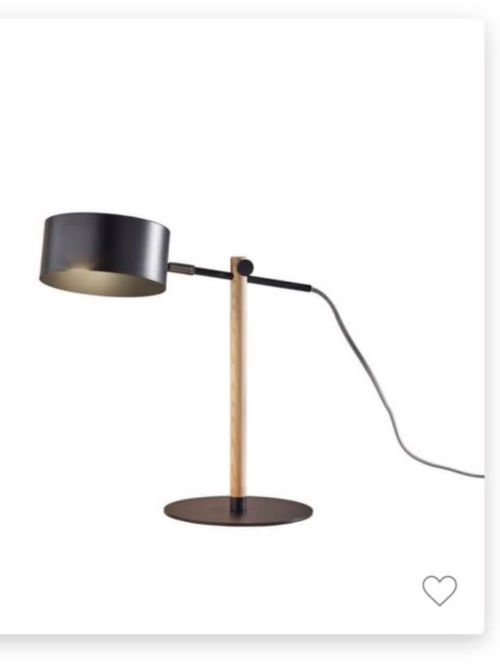 Adesso Natural Wood Designer Desk Lamp, 19” Tall with Rotatable Metal Shade.